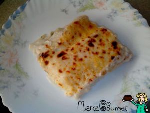 Canelones de bacalao y gambas