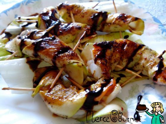 Rollitos de langostino y calabacín